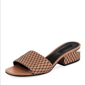 Alexander Wang Lou Fishnet Slide Sandal Mules